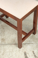 Load image into Gallery viewer, Traditional Mahogany Finish Upholstered Vanity Bench Stool