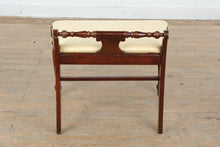 Load image into Gallery viewer, Traditional Mahogany Upholstered Vanity Bench with Turned Spindle Back