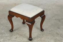 Load image into Gallery viewer, Queen Anne Style Upholstered Wood Vanity Stool