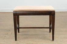 Load image into Gallery viewer, Petal Point Vanity Bench – Vintage Upholstered Stool (22" Wide)