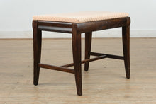 Load image into Gallery viewer, Petal Point Vanity Bench – Vintage Upholstered Stool (22" Wide)