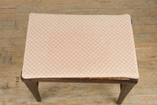 Load image into Gallery viewer, Petal Point Vanity Bench – Vintage Upholstered Stool (22" Wide)