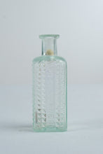 Load image into Gallery viewer, Antique Vapo Cresolene Co Aqua Glass Medicine Bottle Diamond Pattern 5 Inch