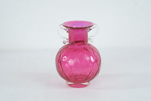 Load image into Gallery viewer, Fenton Cranberry Diamond Optic Double Handled Vase 7 Inch Art Glass