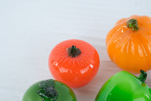 Load image into Gallery viewer, Hand Blown Art Glass Decorative Vegetable Collection Apple Pumpkin Tomato Pepper Eggplants Set of 6