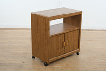 Load image into Gallery viewer, Mid-Century Style Oak-Look Rolling Cabinet with Storage