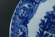 Load image into Gallery viewer, Large 18" Victoria Ware Ironstone Bowl – Blue & White Scenic Transferware with Village Landscape – Antique English Charger