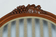 Load image into Gallery viewer, Victorian Style Carved Wood Balloon Back Armchair with Casters