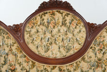 Load image into Gallery viewer, Capitol Victorian Furniture Co. Floral Upholstered Carved Wood Settee