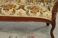 Load image into Gallery viewer, Capitol Victorian Furniture Co. Floral Upholstered Carved Wood Settee