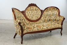 Load image into Gallery viewer, Capitol Victorian Furniture Co. Floral Upholstered Carved Wood Settee