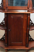 Load image into Gallery viewer, Victorian-Style Carved Étagère Cabinet with Glass Panels & Tiered Shelving