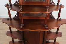 Load image into Gallery viewer, Victorian-Style Carved Étagère Cabinet with Glass Panels & Tiered Shelving