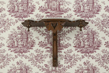Load image into Gallery viewer, Antique Victorian Wall Shelf with Carved Wood Bracket & White Marble Top – Ornate 19th-Century Display Shelf