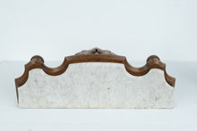 Load image into Gallery viewer, Antique Victorian Wall Shelf with Carved Wood Bracket & White Marble Top – Ornate 19th-Century Display Shelf