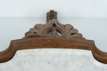 Load image into Gallery viewer, Antique Victorian Wall Shelf with Carved Wood Bracket & White Marble Top – Ornate 19th-Century Display Shelf
