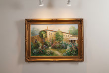 Load image into Gallery viewer, Original Oil Painting Villa Landscape Signed Artist Ornate Gold Frame 44x32