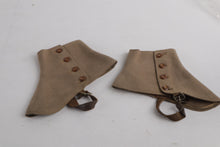 Load image into Gallery viewer, Antique Wool 4-Button Spats with Leather Straps