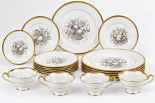 Load image into Gallery viewer, Spode Chatham Y5280 Bone China Dinnerware Set 26 Pieces Gold Trim England