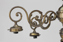 Load image into Gallery viewer, Vintage Brass 6 Light Chandelier - Down Lights