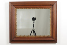 Load image into Gallery viewer, Vintage Oak Framed Wall Mirror With Gold Liner 28 x 24