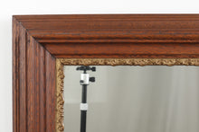 Load image into Gallery viewer, Vintage Oak Framed Wall Mirror With Gold Liner 28 x 24