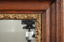 Load image into Gallery viewer, Vintage Oak Framed Wall Mirror With Gold Liner 28 x 24