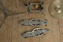 Load image into Gallery viewer, Vintage Ludwig Drum Kit – 1950s White Marine Pearl 4-Piece Set w/ Super Swiss Cymbals & Hardware