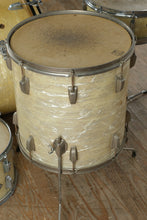 Load image into Gallery viewer, Vintage Ludwig Drum Kit – 1950s White Marine Pearl 4-Piece Set w/ Super Swiss Cymbals & Hardware