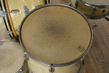 Load image into Gallery viewer, Vintage Ludwig Drum Kit – 1950s White Marine Pearl 4-Piece Set w/ Super Swiss Cymbals & Hardware