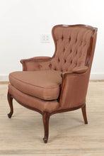 Load image into Gallery viewer, Vintage Rosy Rounded Back Arm Chair - Tufted Back