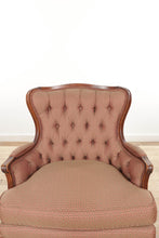 Load image into Gallery viewer, Vintage Rosy Rounded Back Arm Chair - Tufted Back
