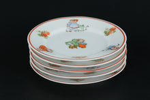Load image into Gallery viewer, Vintage Rudolstadt Germany Child’s Porcelain Dessert Plates – Set of 5 – Playful Children with Strawberry Border