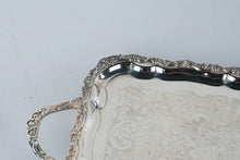 Load image into Gallery viewer, WA Made in England Silverplate Serving Tray 25 Inch Ornate Footed Butler Tray