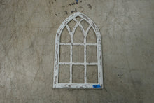 Load image into Gallery viewer, Gothic Arch Window Wall Decor Distressed White Farmhouse Architectural Frame 28