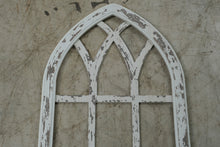 Load image into Gallery viewer, Gothic Arch Window Wall Decor Distressed White Farmhouse Architectural Frame 28