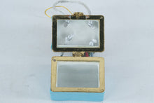 Load image into Gallery viewer, Christmas Shopping Bag Gifts Hinged Trinket Box Ornament Blue 2 Inch