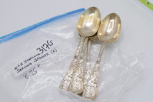 Load image into Gallery viewer, Wood and Hughes Sterling Silver Gilt Serving Spoons Set of 5 Circa 1890