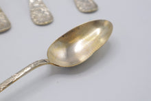 Load image into Gallery viewer, Wood and Hughes Sterling Silver Gilt Serving Spoons Set of 5 Circa 1890