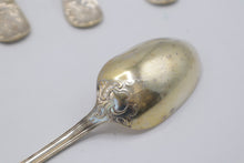 Load image into Gallery viewer, Wood and Hughes Sterling Silver Gilt Serving Spoons Set of 5 Circa 1890
