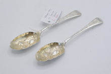 Load image into Gallery viewer, Antique Walker and Hall Sheffield Silver Plate Berry Serving Spoons Pair