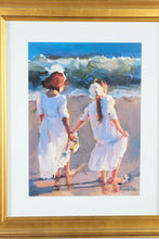 Load image into Gallery viewer, Nancy Seamons Crookston True Friends Beach Girls Framed Art Print 19 x 23