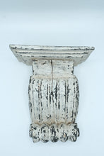 Load image into Gallery viewer, Distressed Wood Corbel Wall Shelf β Antique-Style Architectural Decor, Chippy White Finish