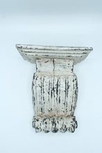 Load image into Gallery viewer, Distressed Wood Corbel Wall Shelf β Antique-Style Architectural Decor, Chippy White Finish