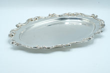 Load image into Gallery viewer, Wallace 1102 Silverplate Oval Serving Tray Ornate Scroll Border Vintage