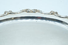 Load image into Gallery viewer, Wallace 1102 Silverplate Oval Serving Tray Ornate Scroll Border Vintage