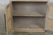 Load image into Gallery viewer, Coastal Washed Wood Bookcase with Woven Cane Cabinet Doors – 79 Inches
