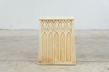 Load image into Gallery viewer, Vintage Gothic Arch Ceramic Wastebasket Planter Cachepot Cream 17 Inch