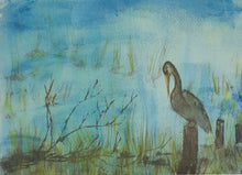 Load image into Gallery viewer, Bird on a Stump - Original Watercolor - Jody