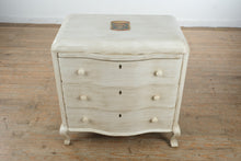 Load image into Gallery viewer, Vintage Waterfall Chest of Drawers in Distressed White Solid Wood
